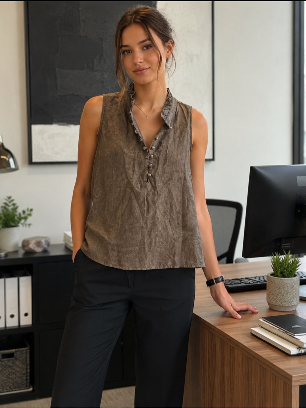 Maven West Button Top
